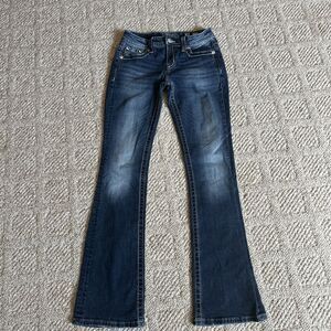 Womens MISS ME Standard Boot Embellished Bootcut Jean Sz 27 X 33.5"